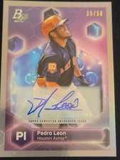 Pedro Leon /50 2022 Bowman Platinum Precious Elements Prospect Auto Rookie