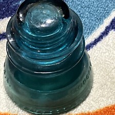 Vintage Hemingray No.42 Aqua Blue Glass Insulator Made in the USA (t14)