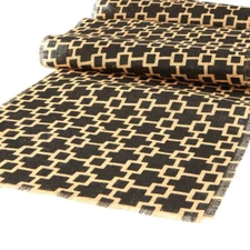 Set of 2 Decorative Black Jute Modern Geometric 72" Table Runners