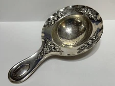 Antique 800 Silver Repousse German Tea Strainer