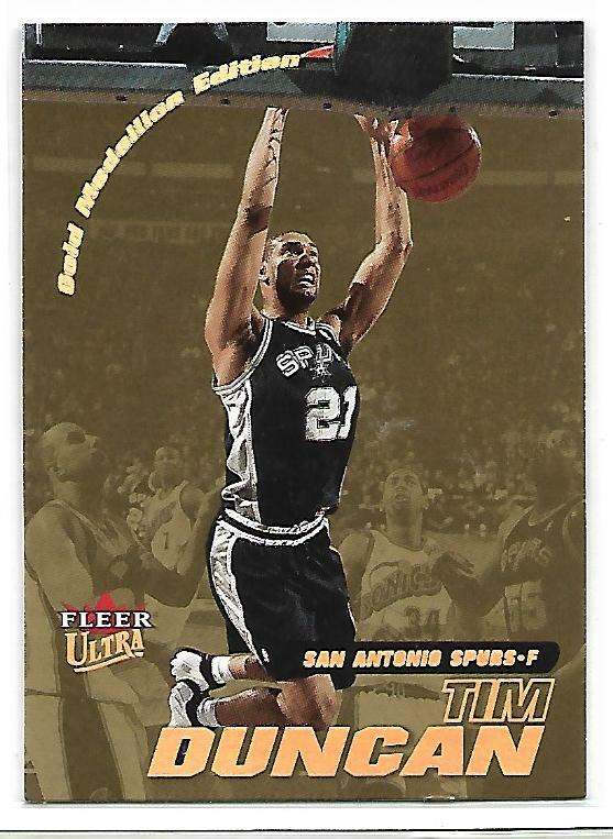 2000-01 Fleer Ultra Tim Duncan GOLD MEDALLION Edit. #187G Spurs PWE w/tracking