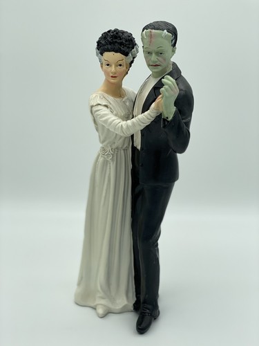 Frankenstein & the Bride of Frankenstein 12" Statue Halloween Decor - Picture 8 of 9