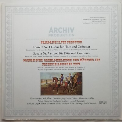 DG Archiv LP 2533 059: Friedrich II of Prussia - Flute Concerto No. 4 / Linde