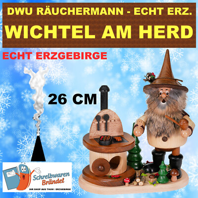 DWU RÄUCHERMANN WALDWICHTEL AM HERD - RÄUCHERFIGUR DRECHSELWERKSTATT UHLIG 920