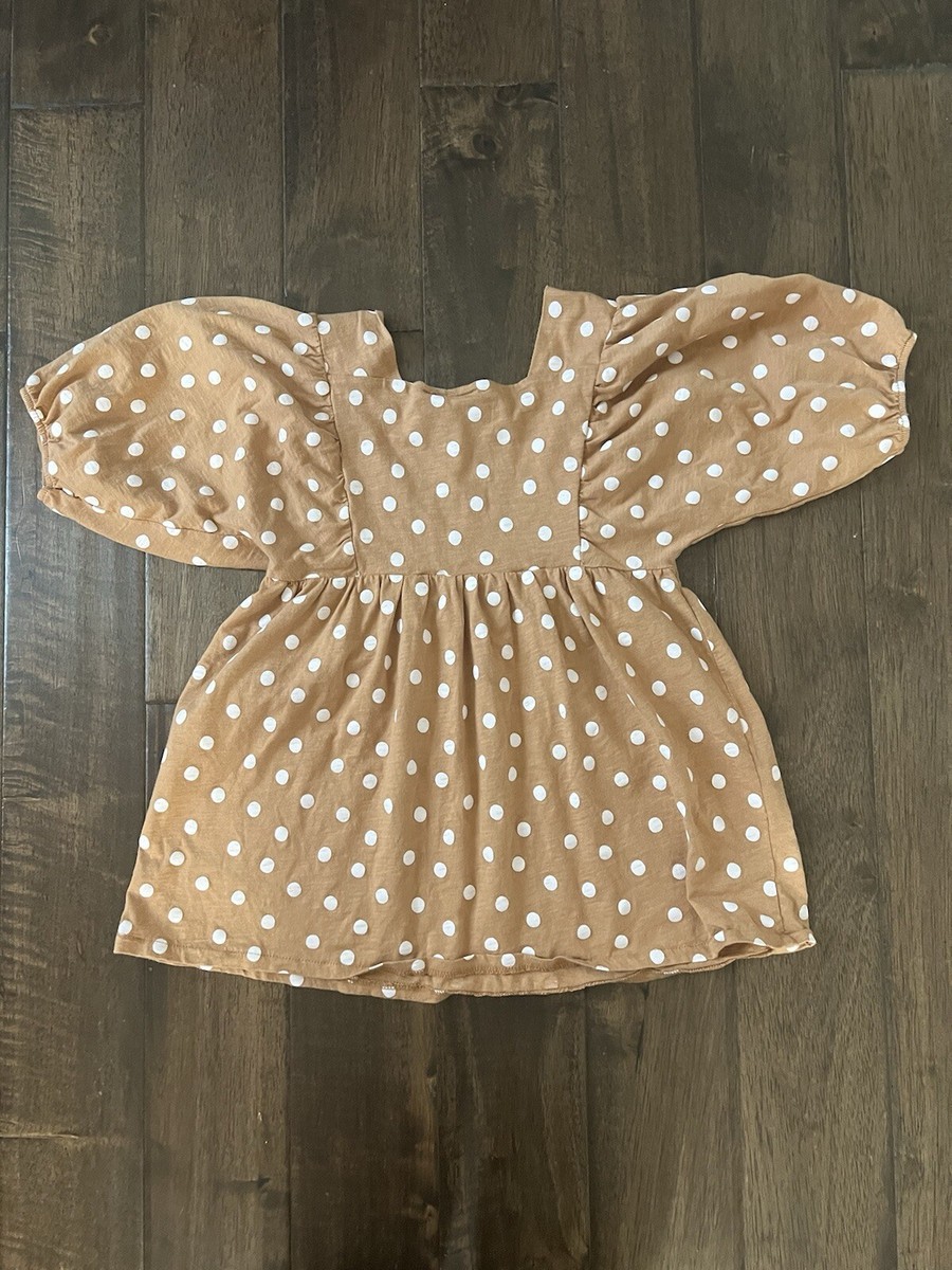 girls shirt dress polka dot zara gold Fall Orange Tan/brown Size 4-5 Years Cocktail Dress