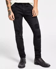 Heroes Motors PISTON BLACK Men's Super Slim Fit Jeans, US 34X32