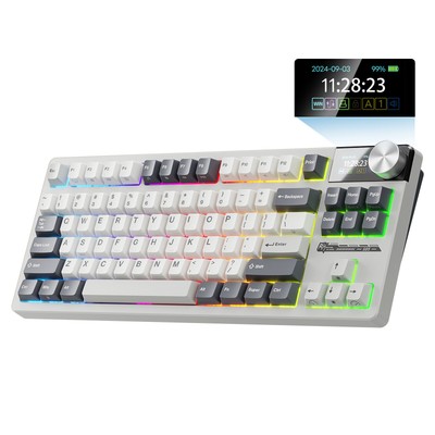 ROYAL KLUDGE S85 Wireless Mechanical Gaming Keyboard with Display & Ratchet Knob