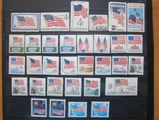 US, American Flag collection 1957-87 sheet, coil, booklet 32 stamps, MNH