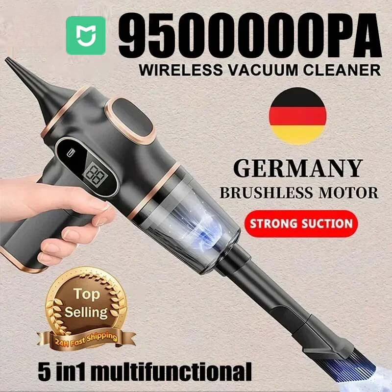 Digital Car Vacuum Cleaner 9500000Pa Mini Wireless Automobile Handheld Multi Use