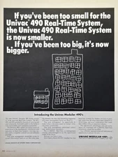Univac Modular 490's Various Sizes Scalable Computing Vintage Print Ad 1965