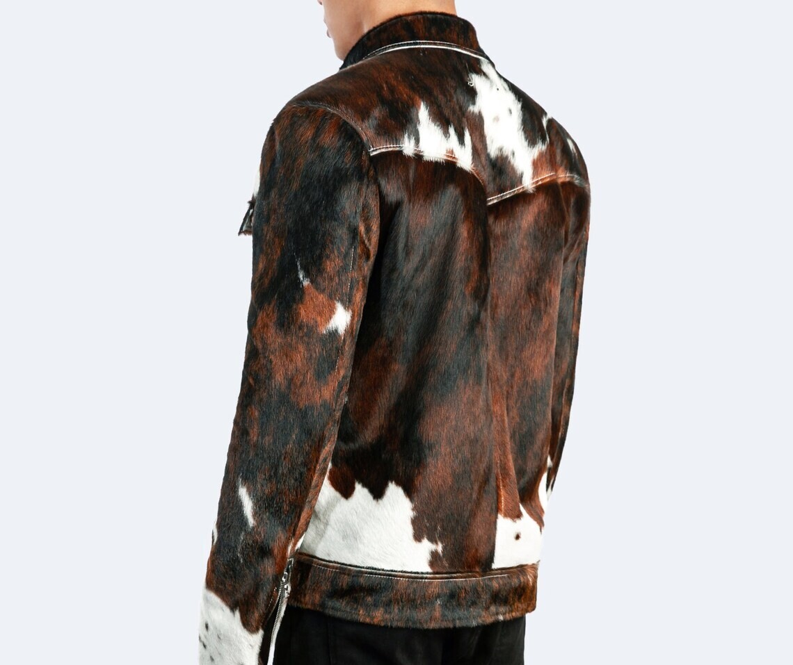 Genuine Cowhide Leather Jacket for Women | Natural Hair-On Cow