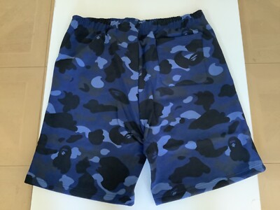 Authentic a bathing ape bape color camo shark sweat shorts men's L