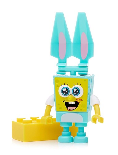 SPONGEBOB SQUAREPANTS EASTER BUNNY MYSTERY FIGURE MEGA BLOKS MISB 2015 PKG WEAR - Picture 7 of 9