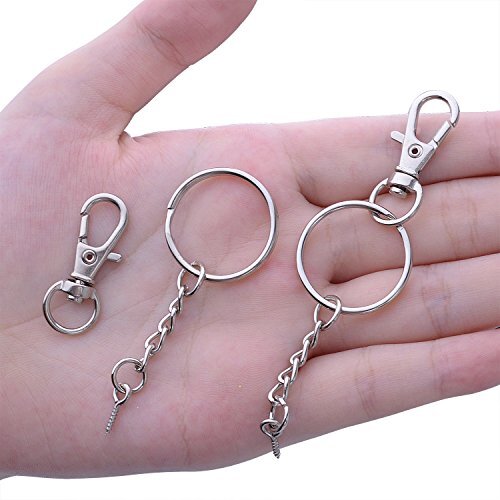 BronaGrand 50 Pieces Metal Swivel Clasps Lanyard Snap Hook Lobster Claw Silver - Picture 5 of 7