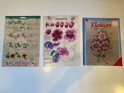 LESSONS IN PAINTING Plaid PETALED FLOWERS Brush Strokes REUSABLE TEACHING GUIDE