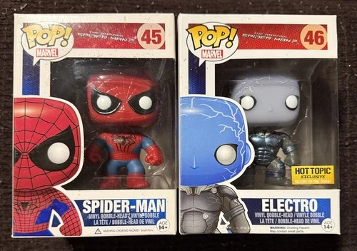 Funko Pop! Marvel The Amazing Spiderman 2 - Spider-Man + Electro - GITD #45, #46