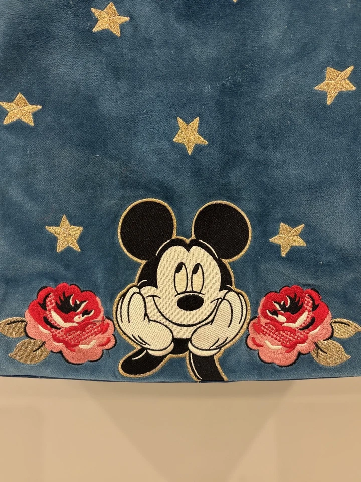 Cath Kidston x Disney Mickey Mouse Blue Velvet Tote Bag Shoulder Handbag V.RARE - Image 4 of 4