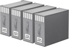 4 Pack Bed Sheet Closet Organizers and Storage,Sturdy Foldable Storage Container