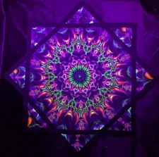 UV GLOW 26" Flow Star LIGHTWEIGHT Dapo Spinning Cloth, Festival Rave Toy Vortex