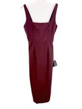 NWT Lulus Vibrant Allure Plum Square Neck Sleeveless Bodycon Midi Dress Size XS