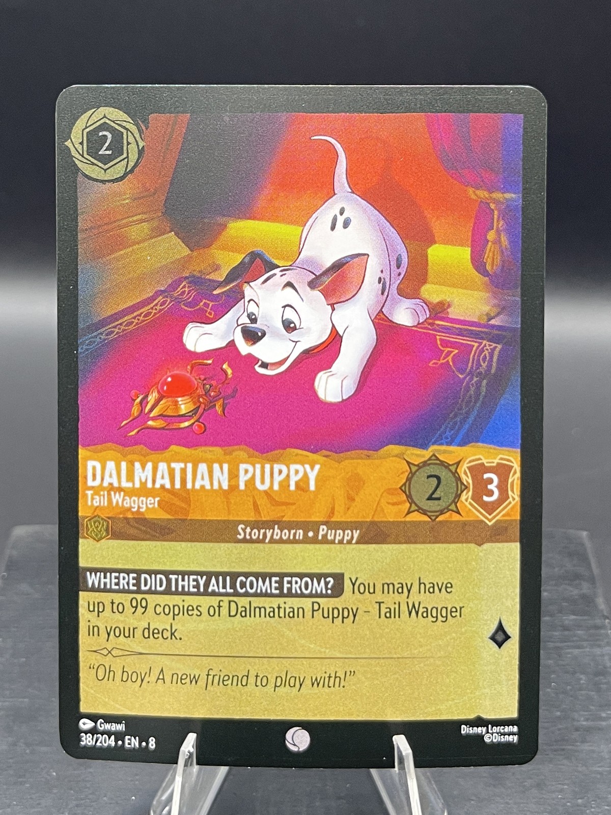 Disney Lorcana-Reign of Jafar-Dalmatian Puppy - Tail Wagger-#38-Cold Foil-NM