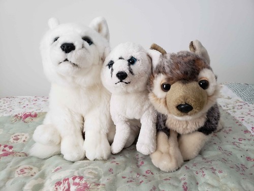 SOS Save our Space Arctic Fox Timber Wolf Plush Stuffed Animal Lot