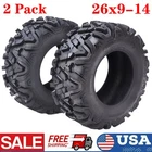 Set of 2 26x9-14 TL ATV Tires 6PR 26x9x14 UTV Tires 26 9 14 All Terrain Tyres