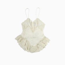 Bert Yelin Vintage Lace Lingerie S Bodysuit Bridal Boudoir Teddy Ivory Coquette