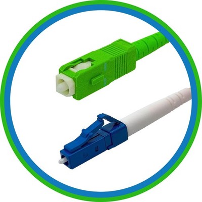 SC/APC to LC Fiber Patch Cable 10M/30ft Single Mode Simplex OS1 9/125um Cord