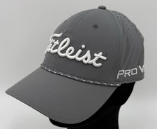 Titleist Golf Tour Breezer FJ ProV1 Adjustable Hat in Charcoal Grey w White NWOT