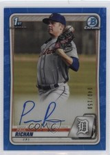 2020 Bowman Chrome Prospect Blue Refractor 40/150 Paul Richan #CPA-PR Auto nd3