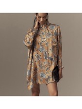 NWT Size XL -Corey Lynn Calter Oversized Silky Printed Mini shirt Dress US$ 178