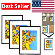 Versatile Black Picture Frames 12x16 Set of 3 - Modern Art Display Solution