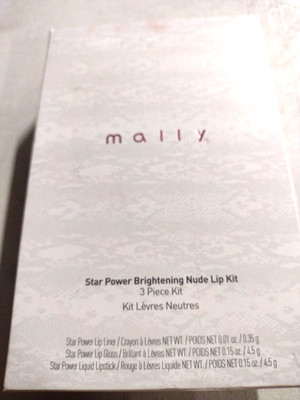 Mally Star Power Brightening Nude Lip Kit, 3-TPiece Kit, Deep Nude - NEW