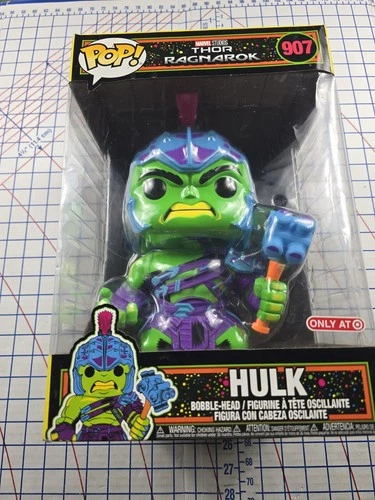 Funko Pop! Marvel Thor Ragnarok #907 Hulk 10" Black Light Jumbo Figure New