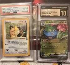 Venusaur ex(JP) 003/049 Special Set CGC Pristine 10 & vintage PSA Meowth GB2000