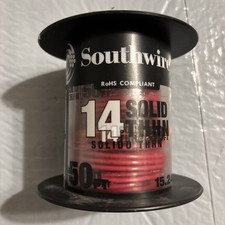 50 Feet 14 Awg Solid Copper Wire Red 