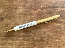 A53 Vintage Conoco DuPont White Gold Tone Pen Advertisement Oil Company Elgin IL