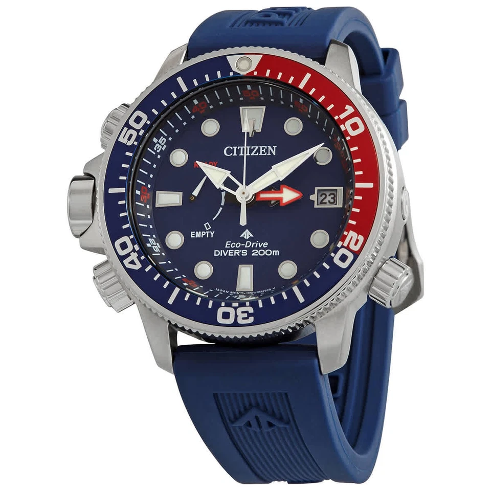 Citizen Promaster Eco-Drive синий циферблат Pepsi безель мужские часы BN2038-01L