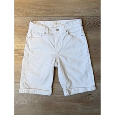 Levi's Classic Bermuda Denim Shorts Size 26 White/Off-White Sewn-in Cuff