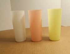Tupperware 107 Translucent Pastel 16 Oz Tumblers Lot of 3 W49