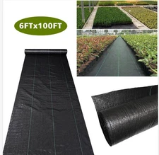 6x100ft Heavy Duty Woven Ground Cover Landscape Fabric 3.2-ounce Weed Barrier