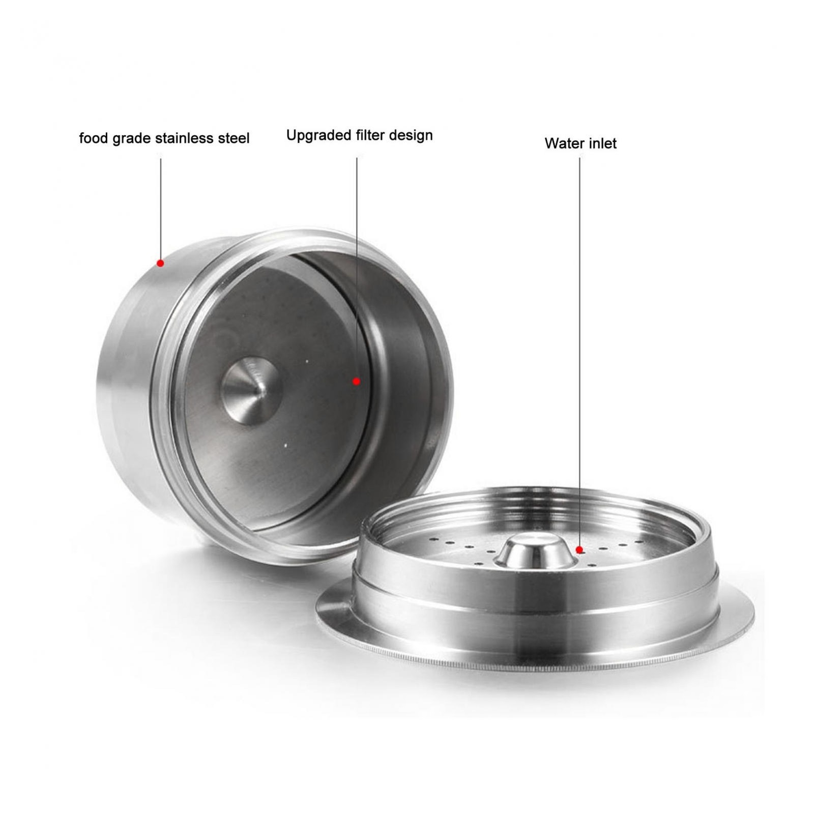 Refillable Coffee Capsules Stainless Steel Double Filtration Reusable Coffe BAJ
