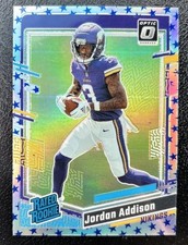 2023 Donruss Optic Jordan Addison #271 Rated Rookie Blue Star Emojis Vikings