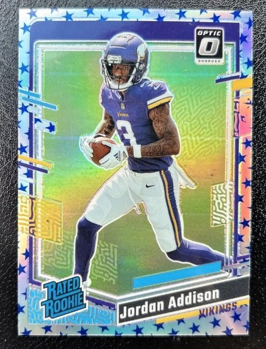 2023 Donruss Optic Jordan Addison #271 Rated Rookie Blue Star Emojis Vikings - Bild 1 von 2