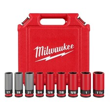Milwaukee 49-66-7832 SHOCKWAVE 1/2" SAE/Metric Lug Nut Wheel Socket Set-9 PC NEW