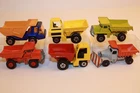 Six (6) Vintage 1960's - 1970's Matchbox Lesney Dump Trucks / Snow Plow