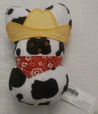 Peeps Cowboy Plush 6” Cow Print 2025 Red Bandana Black & White Stuffed Animal