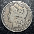 1889-CC Morgan Silver Dollar $1 Carson City Mint VG Very Good Details Damage