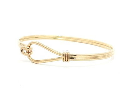GUCCI ゴールド バングル Vintage Gucci 18k Yellow Gold Stirrup Knot Hook Bangle Bracelet | eBay